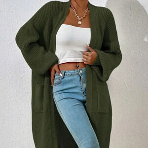 Solid Color Simple Long Sleeve Cardigan